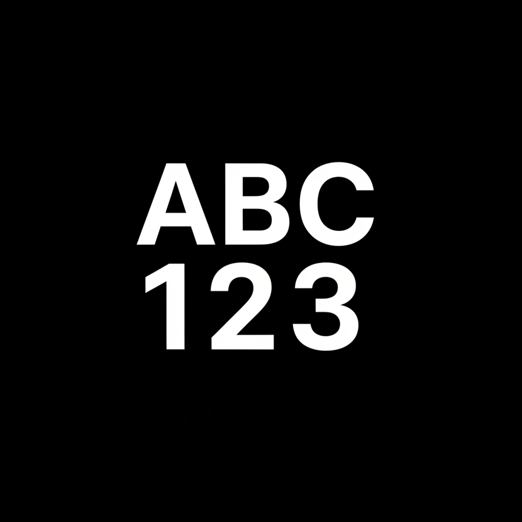Can you generate a square image for Shopify. The image should have a white background, with cut-out letters ABC and below the letters cut-out numbers 123.
ABC and 123 should be the same size and width.