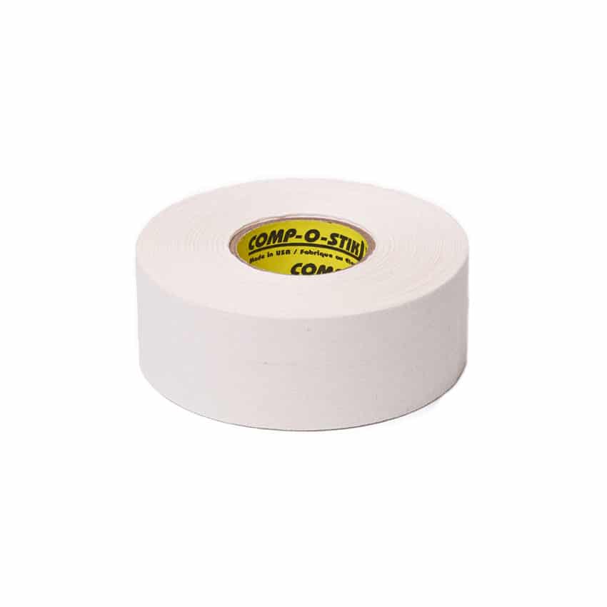 Comp-o-stik Hockey Cloth Tape – White / Black, Narrow / Wide
