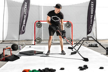 UNITE Protective Hockey Net – Complete Backstop with Frame, Posts & Net